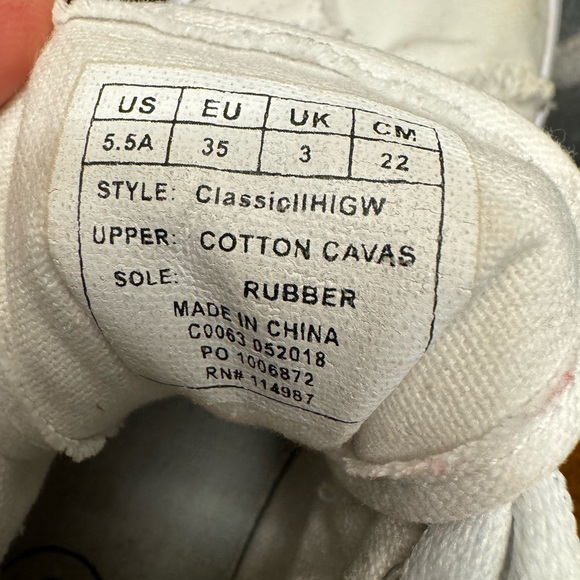 Revolution CLASSIC HIGH TOP SNEAKER | WHITE women size 5.5 - Picture 7 of 7